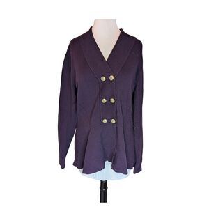 Delta Deep Purple Sweater with Gold Accent